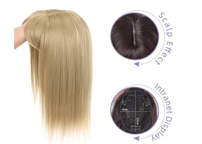 Peruca partiala cu breton Blond Bej